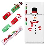jollylife Christmas Santa Claus/Snowman Handle Covers Snowman Clings Decorations - Refrigerator Oven Display Cabinet Handle Covers Kitchen Appliance Decals