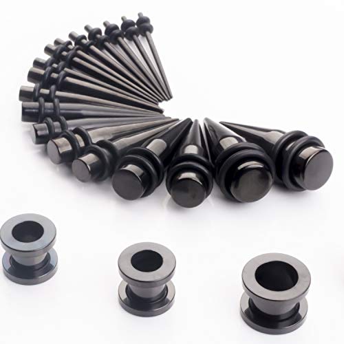 Kit Allungamento Orecchio Acrilico 36-54 Pezzi - Tunnel, Coni E Spirali Per Piercing Con Borsetta Velluto - Foto 5