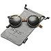 SojoS Classic Mens Womens Double Metal Bridge Round Sunglasses SJ2024 With Demi Frame/G15 Lens