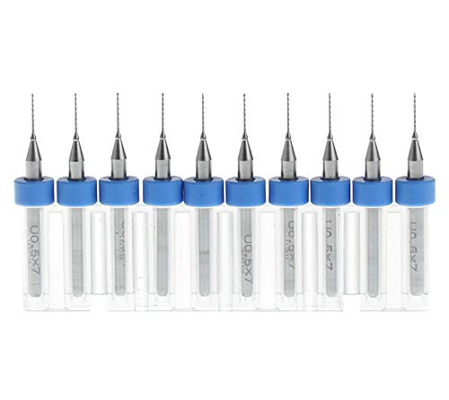 BE-TOOL 10 Pcs 0.7mm Tungsten Carbide Micro PCB Drill Bits, 1/8" Shank for PCB, Jewelry, CNC, Soft Metals, Print Circuit, Engraving Tool