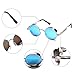 ROCKNIGHT Polarized Circle Sunglasses For Men Women Mirrored Blue Sunglasses