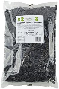 Pimlico Confectioners Vegetarian Vegan Mini Natural Liquorice Pencils Jelly Sweets - HMC UK Halal, natural liquorice root extract - 2kg bulk sweets bag