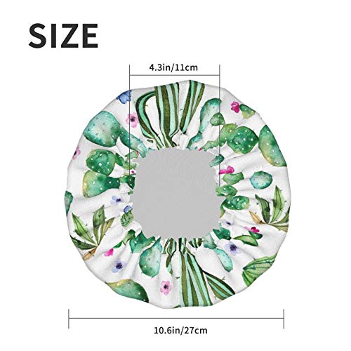 Watercolor Cactus Plant Luxury Shower Cap For Women Waterproof, Reusable Shower Cap For Women Peva Lining Oversized Design For All Hair Lengths 10.6 Ins In Diameter 6 Watercolor Cactus Plant Luxury Shower Cap For Women Waterproof, Reusable Shower Cap For Women Peva Lining Oversized Design For All Hair Lengths 10.6 Ins In Diameter