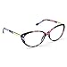 PenSee Womens Oval Cat Eye Retro Eyeglasses Frame Clear Lens Glasses (Blue Flower)