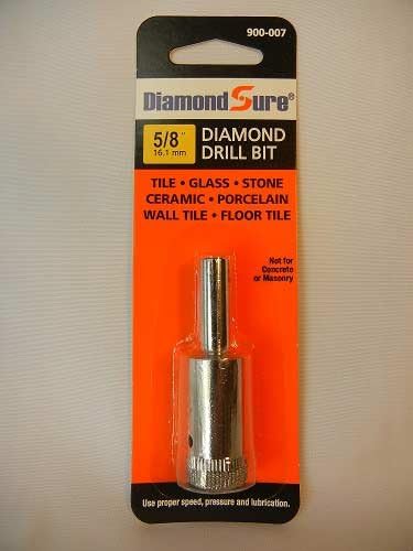 Diamond Sure 900007 5/8" Inch 16.1 mm Diamond Drill Bit Hole Saw for Glass, Tile, Granite, Ceramic, Porcelain, Stone
