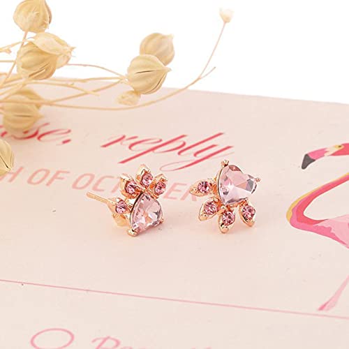 Diamant Ohrstecker für Frauen, Vintage Minimalist Intarsien Diamant Metall Flash Damen Ohrring Schmuck Geschenk (Pink)