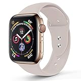 RUOQINI Compatible with Apple Watch Band 40mm,Sport Silicone Soft Replacement Band Compatible for Apple Watch Series 4, S/M Stone