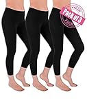 Sexy Basics Womens 3 Pack Stretch Cotton Capri Lace Legging Tights (2X-Large / 16-18, 3 PACK - MIDNIGHT BLACK)