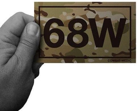 3" x 5" MOS Army 68W Combat Medic Multicam - Army USMC Marine Veteran Decal Bumper Sticker
