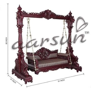 Aarsun Woods Teak Wood Floor-Standing Swings/Jhoola for Home and Garden,Full Size