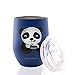 Vacuum Insulated Wine Tumbler with Splash Proof Lid Panda Blue, Double Wall Stainless Steel Wine Glass, Durable Coffee Mug, for Champagne, Cocktail, Beer, Office, Ice Cream 12oz By HappyGo