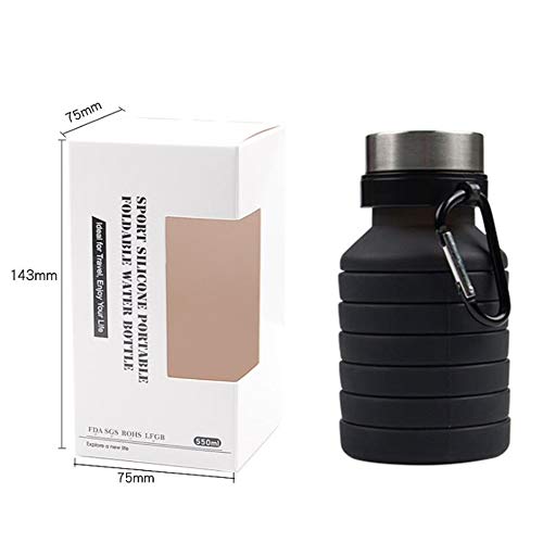 Nefeeko 50oz Collapsible Water Bottle With Straw - BPA Free Silicone, Leakproof, For Travel, Gym, Hiking