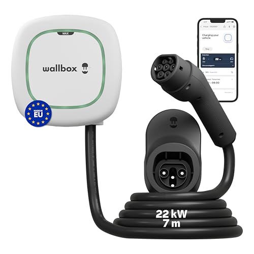Pulsar Max 22kW - Caricatore Auto Elettrica fino a 32A - Cavo 5 Metri - Ricarica Veicoli Elettrici Connettore Tipo 2 - Caricabatterie EV/PHEV - Smartapp WiFi e Bluetooth - Uso Interno/Esterno