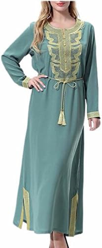 Hokny TD Women Long Sleeve Dubai Style Kaftan Evening Cocktail Dress 1 XS