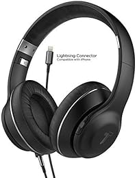 Thore Auriculares Bluetooth con conector Lightning para iPhone   Auriculares inalámbricos con cable Apple MFI certificado para Apple iPhone 7, 8 Plus, XR, XS Max (C250 negro 2018)
