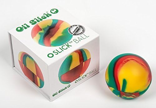 Oil Slick Ball Platinum Cured Medical Grade Silicone Container (Rasta) by Oil Slick