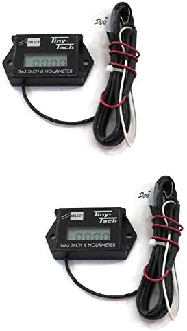 (2) Pack Tiny Tach 8' Cable Digital Hour Meter Tachometer Resettable Job Timer by The ROP Shop