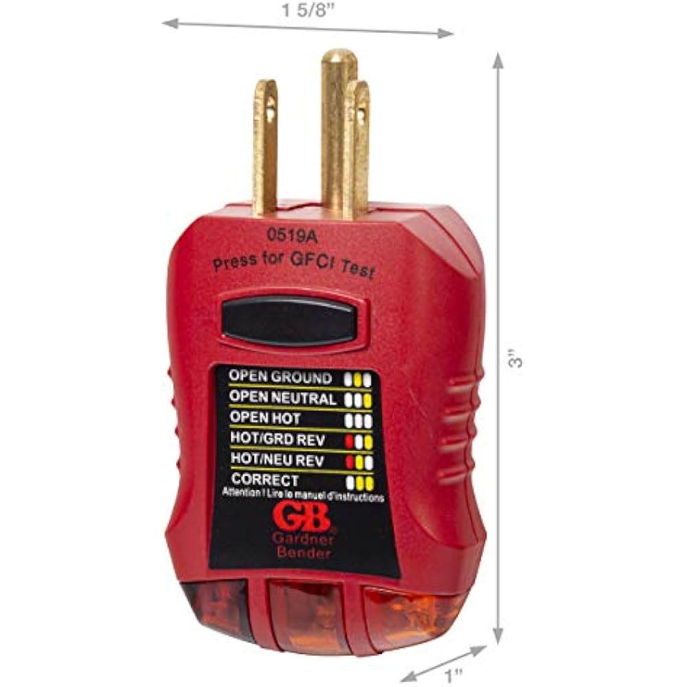 Gardner Bender GFI3501 Ground Fault Receptacle Tester & Circuit