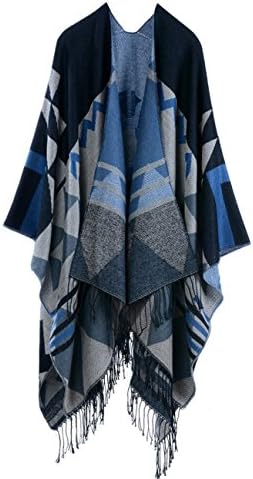 Womens Bohemia Tassels Knitted Cashmere Ponchos Long Pashmina Cardigans Shawls