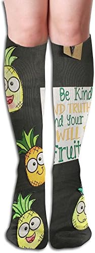 Cartoon Pineapple Big Girls/Women Cartoon 3D Pattern Knee High Socks Compression Socks
