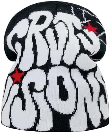 Amazon.com: Rvnsu Y2K Beanies Letter Printing Knitted Hat Fashion