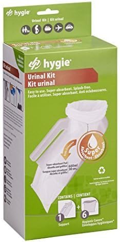 Hygie Urinal Kit - 1 Urinal Support and 6 Urinal Bags by Hygie