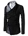 (GD93) Slim Stylish Unbalanced Metallic Leather Point Knitted Cardigan Sweaters Black US S(Tag Size M)