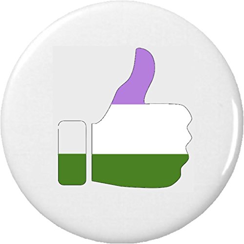 Genderqueer Pride Flag â€œThumbs Upâ€ 1.25â€ Button Pin Non-binary Pangender