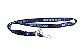 New Zealand Blue Country Flag Lanyard Keychain Passholder .. 24 Inches Long.. New