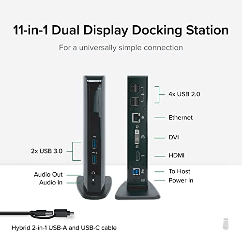 Plugable USB 3.0 Universal Laptop Docking Station Dual Monitor For