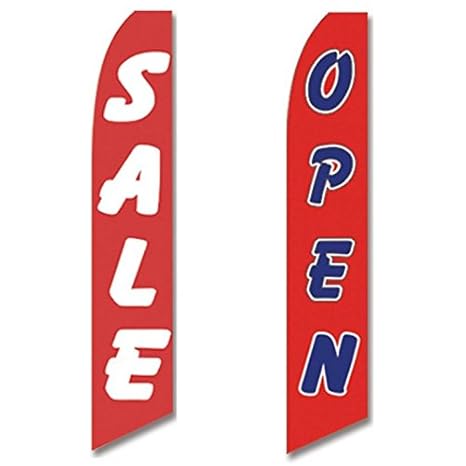 Amazon Com Swooper Flags 2 For 1 Pack Sale Open Red White Blue