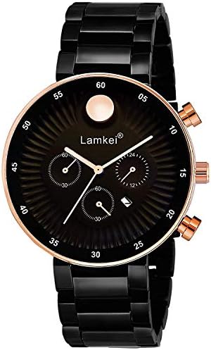 Imported Analogue Quartz Date Black Dial Men Watch - LAM-1134