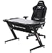 FICMAX Gaming Desk Z Shape Gaming Computer Desk with LED Light Pro Gamer Computer Table with Leather Fender Cloth Ergonomic PC Desk for Gamer Z Leg Home Office Desk E-Sport Gaming Desk (Black)