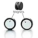 2pcs 10MM Magnetic Black Circle Stud Earrings for Men Women Non-Piercing Clip On Cheater Fake Ear Gauges