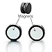 2pcs 8MM Magnetic Black Circle Stud Earrings for Men Women, Non-Piercing Clip...