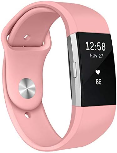 Pedfsy Compatible Fit bit Charge 2 Bands, Silicone Breathable Replacement Bands Sport Strap Adjustable Wristbands for Fit bit Charge 2 Fitness Smartwatch, Large Small