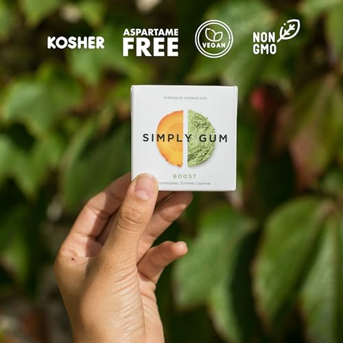 Simply Gum Natural Chewing Gum Boost with Lemongrass and Turmeric