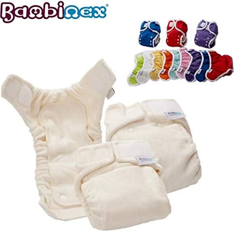 Bambinex Bamboo Stretch Complete Set * * GIANT * * comfortable One Size Cloth Nappy (Set 3 15kg with Cloth Diapers Covers Nappy Lining, etc.
