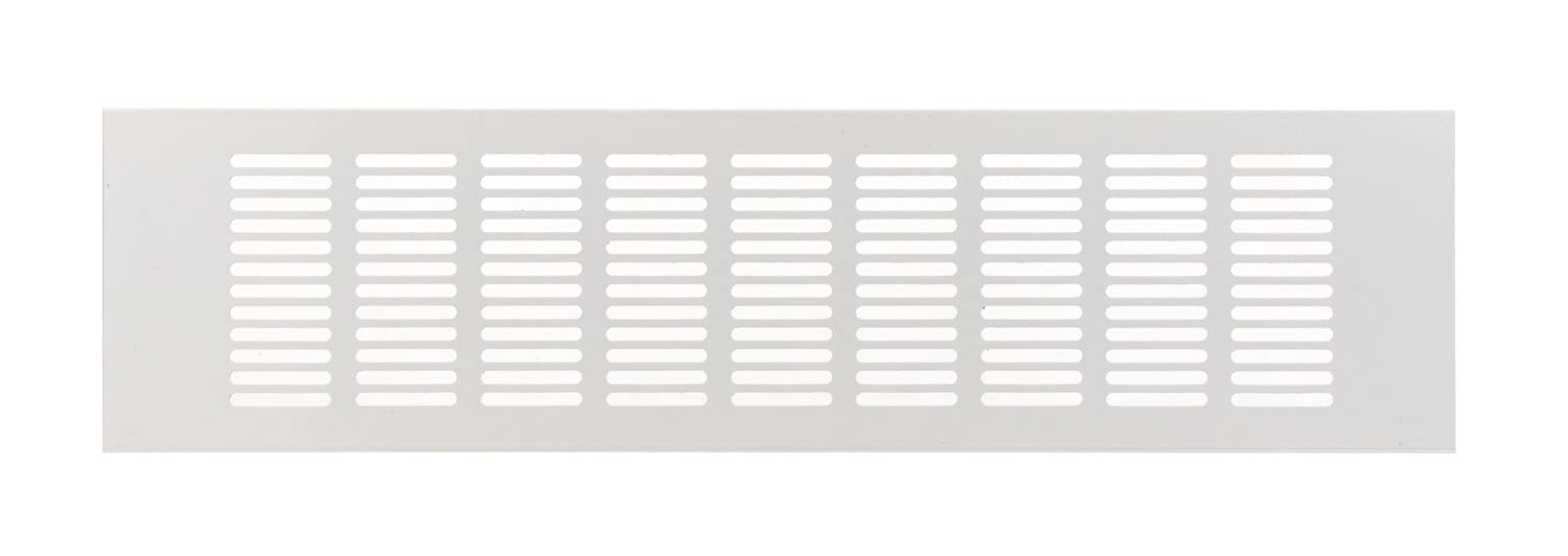 Steinberg14 Aluminum 400x100 mm Vent Grill/Cover - White 16x4 inch Air Grate Plinth - Kitchen Worktop Grille - Door Ventilation Grille