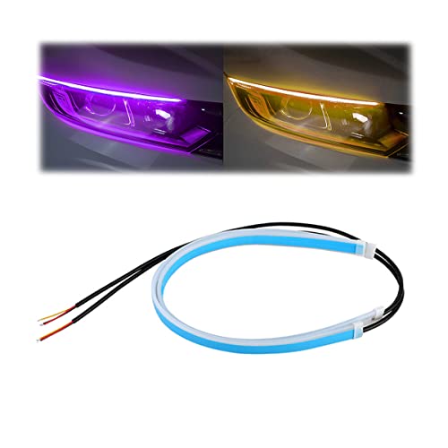 Car LED Headlight Strip Lights, Exterior Dual Color