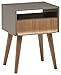 Amazon Brand – Rivet Mid-Century Modern Lacquer Side End Table Nightstand, Grey and Walnut