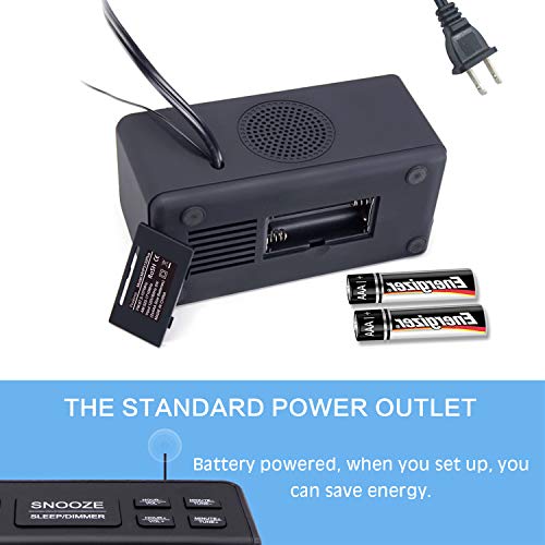 Alarm Clock Radio, Digital AM FM Dual Alarms Clocks Radio for Bedrooms - Thumbnail 4