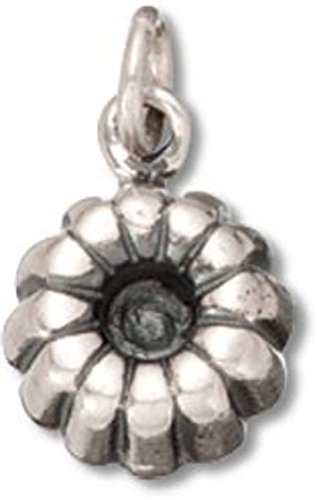 Sterling Silver Womens 18" 1mm Box Chain 3D Gelatin Mold Bundt Cake Pan Pendant Necklace - Thumbnail 2