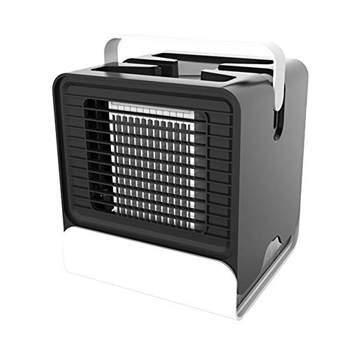 dezirZJjx Air Cooler, USB Charging Mini Portable Air Conditioner Humidifier Cooler Fan for Office Home Black