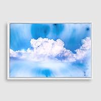 Framed Canvas Wall Art Watercolor Cloud Canvas Prints Home Artwork Decoration for Living Room,Bedroom - 16x24 inches