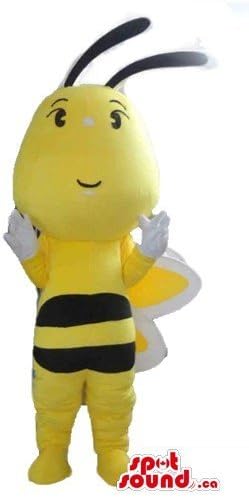 Amazon かわいい黄色の蜂蜜の蜂の漫画のキャラクターspotsoundマスコットカナダ衣装 コスプレ 仮装 通販