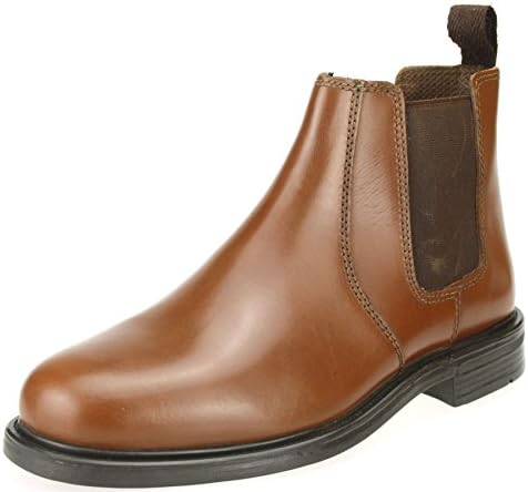 Oaktrak Mens Smooth Bordo Oxblood Tan Chestnut Brown Leather Chelsea Dealer Boots