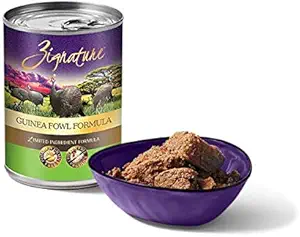 Zignature Guinea Fowl Grain Free Wet Dog Food Cans. 12 Pack Case. 13 Oz. Ea. High Protein Grain Free Wet Dog Food