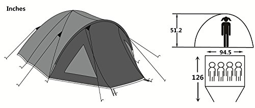 SEMOO Camping Tent, Double Layer Lightweight Traveling 3-4 Person 4-Season Tent with Carry Bag
