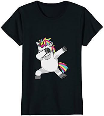 Womens Dabbing Unicorn Shirt - Funny Hip Hop Dab Dance T Shirt Small Black